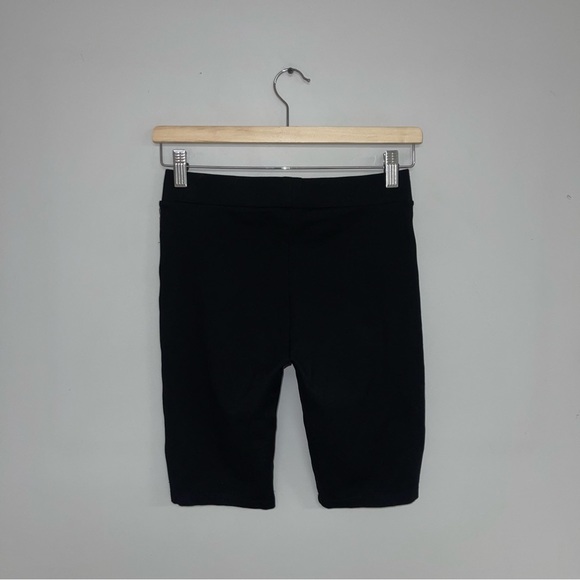 Zara Bike Shorts Women's Size Medium Black Silver Bling Bejeweled Side Stripe - Picture 4 of 7